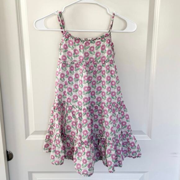 Mini Boden Twirly Pink Primrose Floral Tired Midi Dress 5-6 - Picture 2 of 6